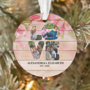 Custom modern love 4 photo collage pour couples