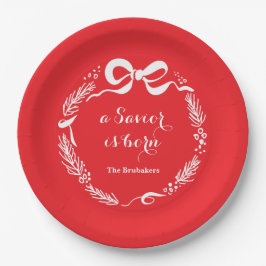 Custom Modern Luke 2 Scripture Red Christmas Papieren Bordje