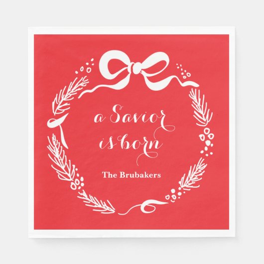 Custom Modern Luke 2 Scripture Red Christmas Servet (Voorkant)