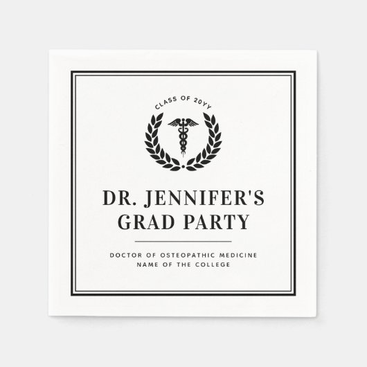 Custom Modern Medical School Afstuderen Servet (Voorkant)