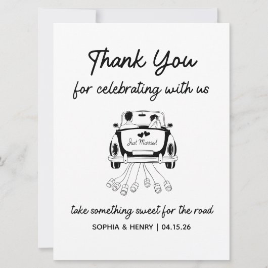 Custom Modern Minimal Bedankt Wedding Favoriet Sig (Voorkant)