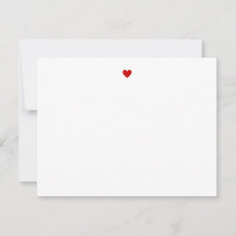 Custom Modern Minimalist Simple Red Heart Notitiekaartje