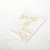 Custom Modern Minimalist Sweet 16 Birthday Gold Folie Uitnodiging (Gedraaid)