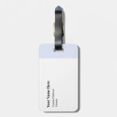 Custom Modern Monogram Eenvoudig Initiaal Blauw Bagagelabel (Achterkant verticaal)