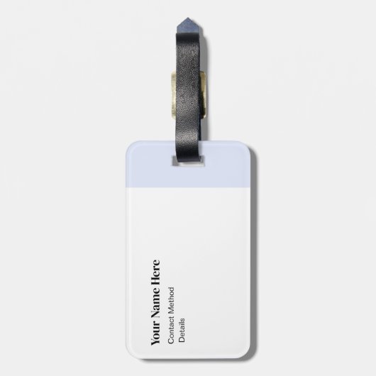 Custom Modern Monogram Eenvoudig Initiaal Blauw Bagagelabel (Achterkant verticaal)