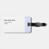 Custom Modern Monogram Eenvoudig Initiaal Blauw Bagagelabel (Achterkant horizontaal)