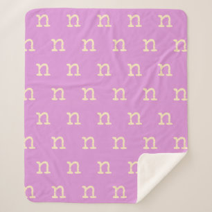 Custom Modern Monogram Initiaal Typewriter Roze Sherpa Deken