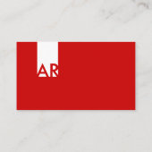 Custom Modern Monogram Wit Rood Schoon Minimalist Visitekaartje (Achterkant)