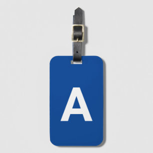 Custom Modern Monogrammed Blue Bagagelabel