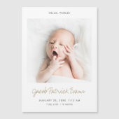 Custom Modern Photo Birth Announcement Magnet (Voorkant)