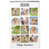 Custom Modern Photo Family Dog Pet Creëer Uw Eigen Kalender (Hoes)
