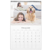Custom Modern Photo Family Dog Pet Creëer Uw Eigen Kalender (Feb 2026)
