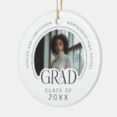 Custom Modern Photo Keepsake Graduation Keramisch Ornament (Links)