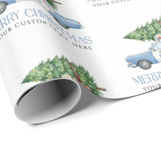 Custom Modern Police Officer Christmas Tree Car Cadeaupapier (Rol Hoek)