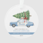 Custom Modern Police Officer First Christmas Ornament (voorkant)