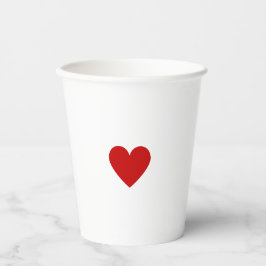 Custom Modern Red Heart Papieren Bekers