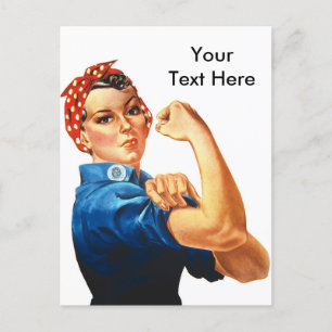 Custom Modern Rosie de Riveter Briefkaart