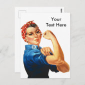 Custom Modern Rosie de Riveter Briefkaart (Voorkant / Achterkant)