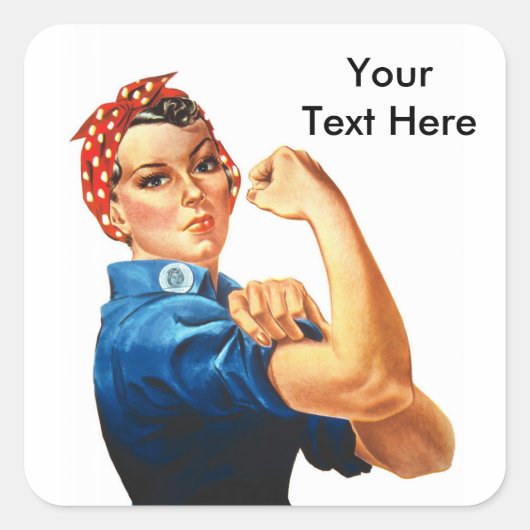 Custom Modern Rosie de Riveter Vierkante Sticker (Voorkant)