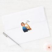 Custom Modern Rosie de Riveter Vierkante Sticker (Envelop)