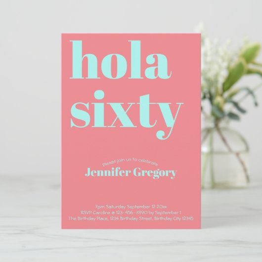 Custom Modern Spaans Hola Veertig 60ste verjaardag Kaart (Staand voorkant)