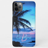 Custom Modern Tropical Island Beach Sunset Foto iPhone Hoesje (Achterkant)