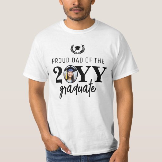 Custom Modern Trots Papa van de Afstuderen Ouder T-shirt (Voorkant)