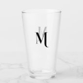 Custom Modern Typography Monogrammed Beer Glass Glas (Voorkant)