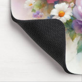 Custom Modern Watercolor Flowers Name Template Muismat (Hoek)