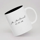 Custom Modern Wedding Mug Gift for Bride and Groom