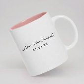 Custom Modern Wedding Mug Gift for Bride and Groom