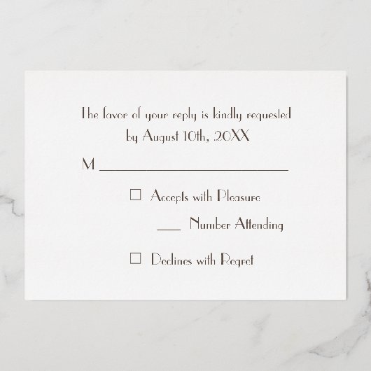 Custom Moderne Elegant Party Event RSVP Roos Gold Folie Uitnodiging (Achterkant)