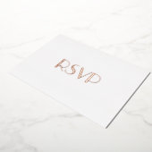 Custom Moderne Elegant Party Event RSVP Roos Gold Folie Uitnodiging (Gedraaid)