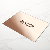 Custom Moderne Elegant Party Event RSVP Roos Gold Folie Uitnodiging (Gedraaid)