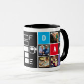 Custom Moderne Typografie Papa Joke Fuel Foto Mok (Voorkant rechts)