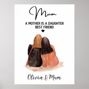 Custom Moeder Dochter Vriend Moederdag Poster
