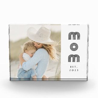 Custom Mom Established Modern Retro Script Photo Fotoblokken