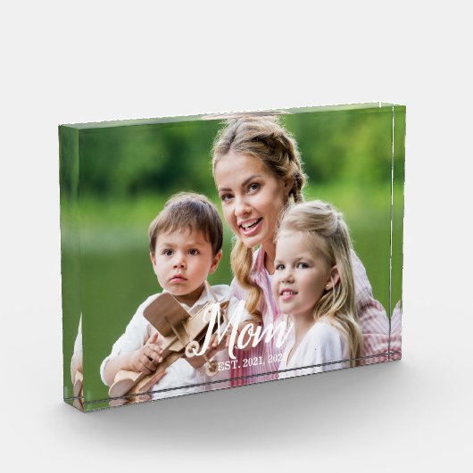 Custom Mom Established Modern Script Fotoblokken (Links)