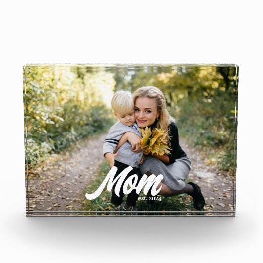 Custom Mom Established Modern Script Photo Fotoblokken (Voorkant)