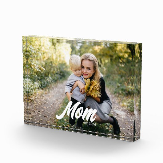 Custom Mom Established Modern Script Photo Fotoblokken (Rechts)