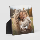 Custom Mom Established Modern Script Photo Fotoplaat (Voorkant)
