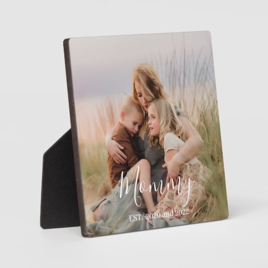 Custom Mom Established Modern Script Photo  Fotoplaat (Voorkant)