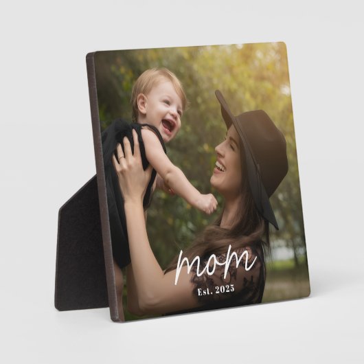 Custom Mom Established Modern Script Photo Fotoplaat (Voorkant)