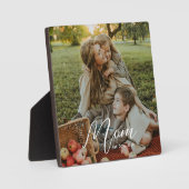 Custom Mom Established Modern Script Photo Plaque (Recto)