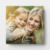 Custom Mom Established Modern Script Photo Plaque (Devant)