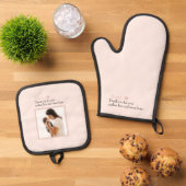 Custom Mom Gift met Hart & Speciale Bericht - Ovenwant & Pannenlap Set (Top down)