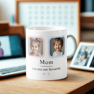 Custom Mom met 2 Kinder foto's Je bent onze favori Koffiemok