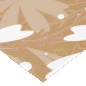 Custom Monogram Bruin en Wit Blad Tafelkleed (Gekanteld)