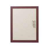 Custom Monogram Burgundy Cream Gold Minimalist Men Notitieblok (Gedraaid)
