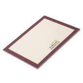 Custom Monogram Burgundy Cream Gold Minimalist Men Notitieblok (Schuin)